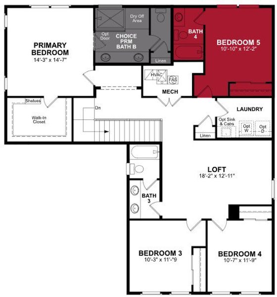 2D floor plan layout of this home in Montana Vista - Summit, Buckeye, AZ (Image 4).