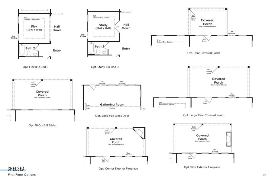 2D floor plan layout for the Chelsea by DRB Homes in Sidney Creek Single Family, Zebulon, NC (Image 20).