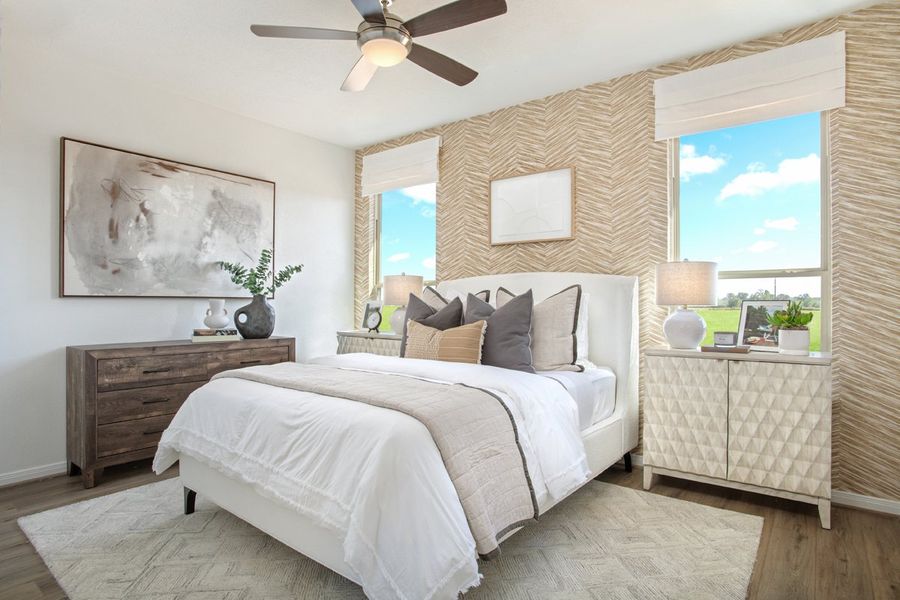 Representative furnished interior of a home built from the 1242 by KB Home in Oakwood Trails, Tomball (Image 6).