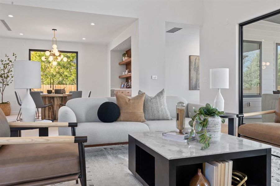 Living and dining natural light