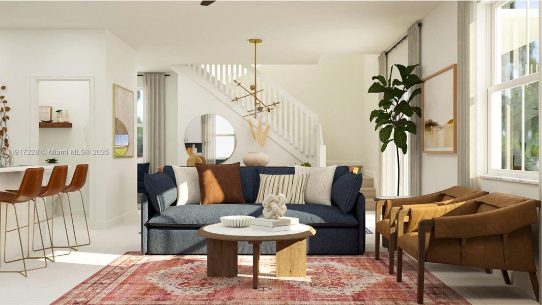 Furnished interior view inside a new home in Altamira: Granada Collection, Homestead (Image 6).