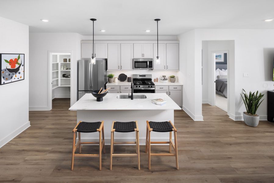 Representative furnished interior of a home built from the Baylee by New Home Co. in The Cottages Collection at Oakberry Trails, Waller (Image 10). Representative furnished interior of a home built from the Baylee by New Home Co. in The Cottages Collection at Oakberry Trails, Waller (Image 10).