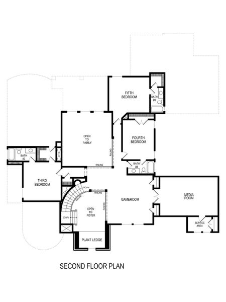 2D floor plan layout for the Churchill PC by First Texas Homes in Broadmoor Estates, Ovilla, TX (Image 4).