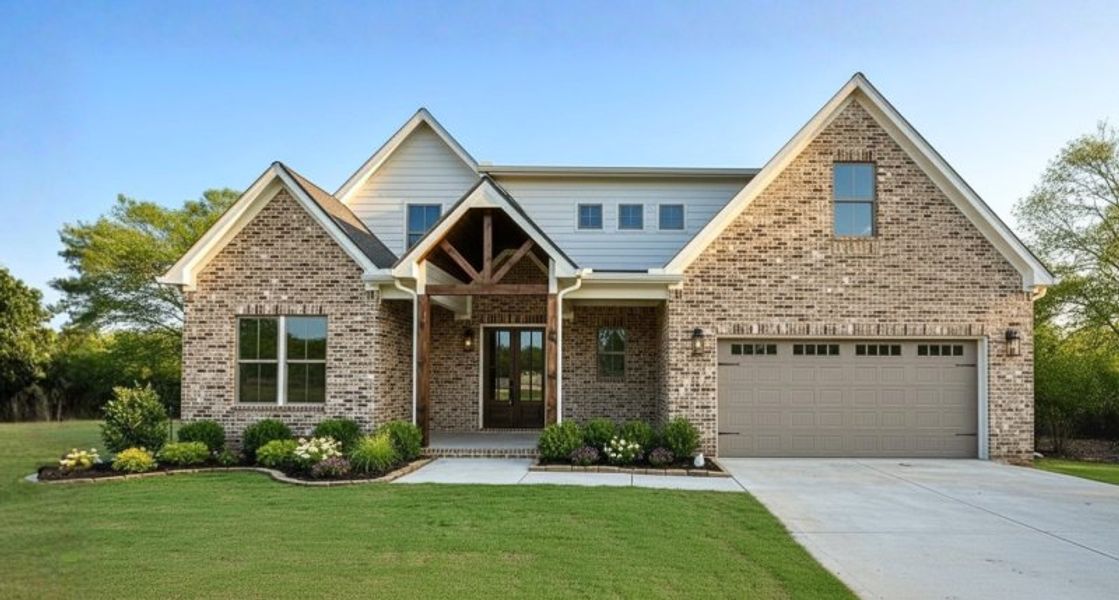 Front exterior of a new home in Creekside, Cleveland, TN, highlighting curb appeal (Image 25).
