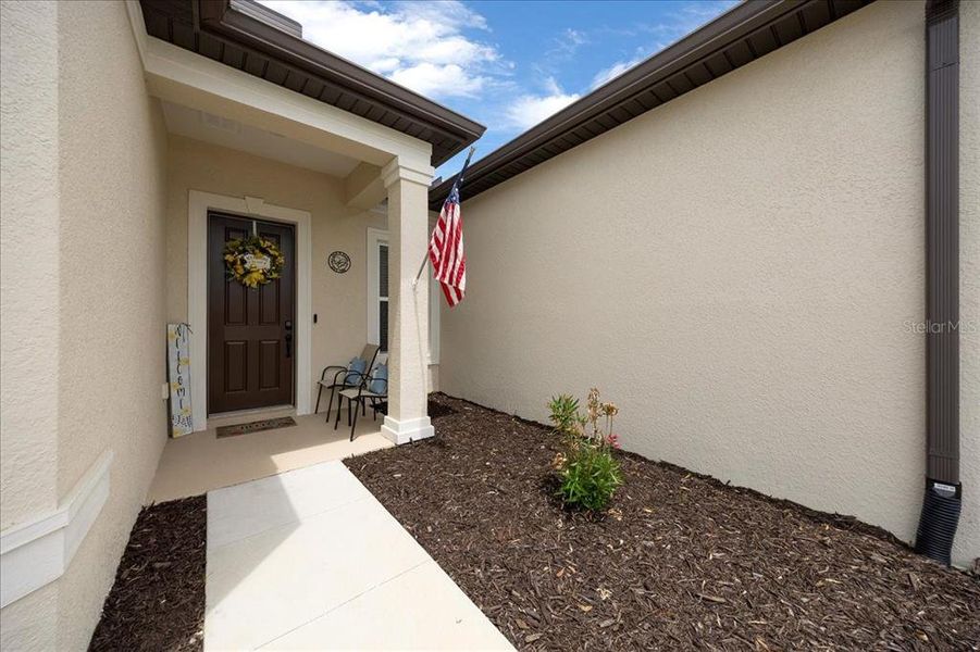 Exterior details and patio area of a home in Del Webb Stone Creek, Ocala (Image 23). Exterior details and patio area of a home in Del Webb Stone Creek, Ocala (Image 23).