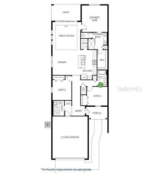 2D floor plan layout of this home in Shellstone at Waterside, Sarasota, FL (Image 3).