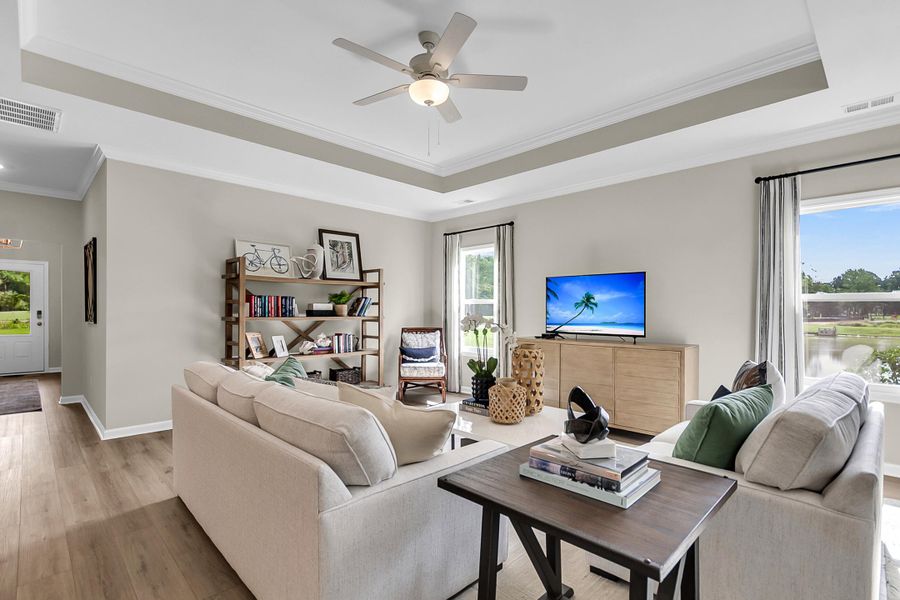 Furnished interior view inside a new home in Fairway Woods at Wyboo, Manning (Image 8). Furnished interior view inside a new home in Fairway Woods at Wyboo, Manning (Image 8).