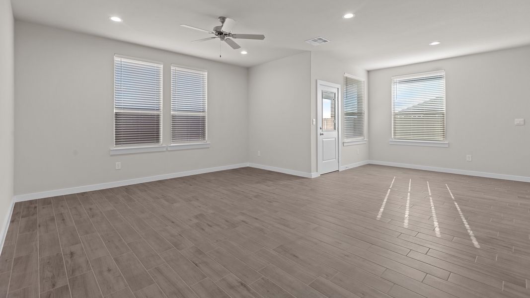Representative unfurnished interior of a home built from the BLANCO by D.R. Horton in Northwest Passage, Midland (Image 11). Representative unfurnished interior of a home built from the BLANCO by D.R. Horton in Northwest Passage, Midland (Image 11).
