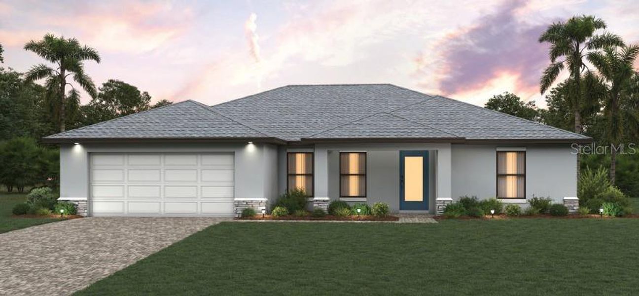 Front exterior of a new home in , Citrus Springs, FL, highlighting curb appeal (Image 1).
