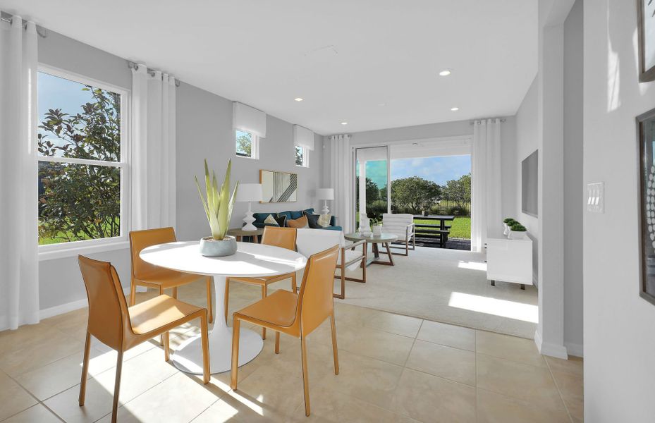 Furnished interior view inside a new home in Del Webb Wildlight, Yulee (Image 8).