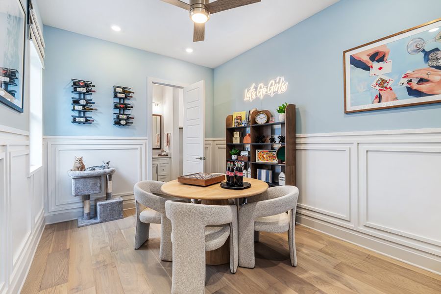 Representative furnished interior of a home built from the The Brackenbury by David Weekley Homes in Kissing Tree – Summit Series, San Marcos (Image 5).