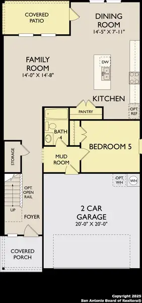 2D floor plan layout of this home in Meadows at Hennersby Hollow 40's, San Antonio, TX (Image 5).