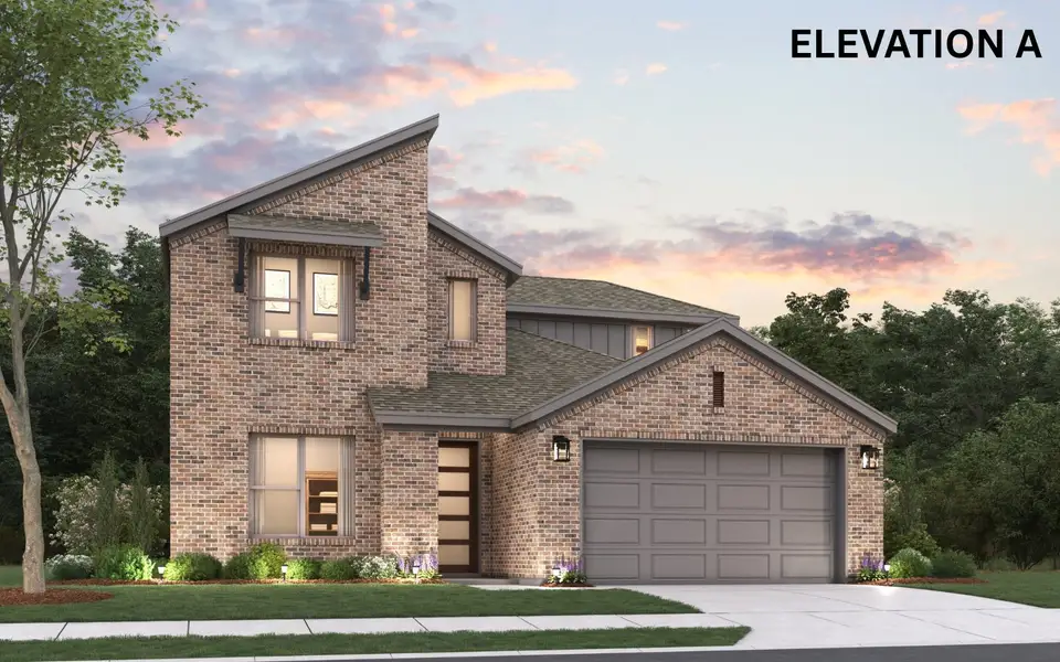 Representative exterior photo of a completed home built from the Madison by Cambridge Homes in Ribbonwood, Aubrey, TX (Image 2). Representative exterior photo of a completed home built from the Madison by Cambridge Homes in Ribbonwood, Aubrey, TX (Image 2).