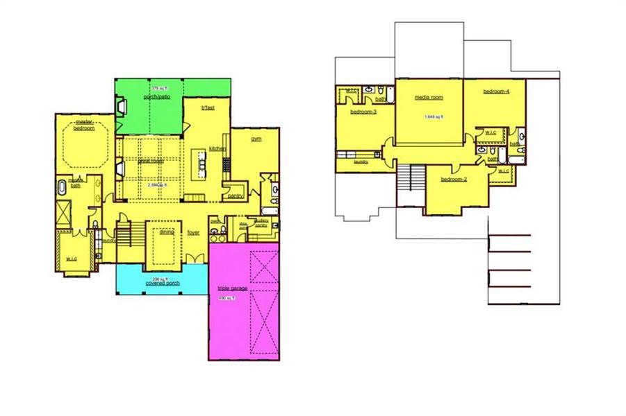 2D floor plan layout of this home in , Acworth, GA (Image 3). 2D floor plan layout of this home in , Acworth, GA (Image 3).