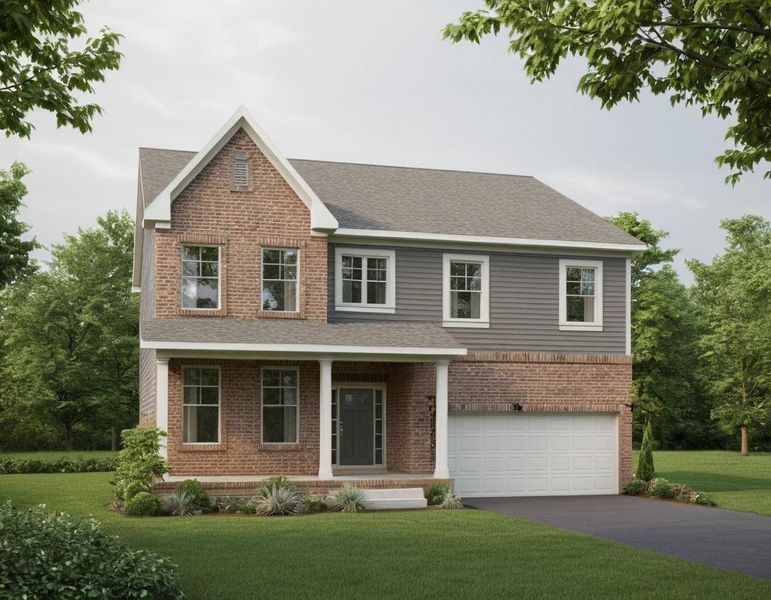 Front exterior of a new home in The Retreat at Norman Farm, Hendersonville, TN, highlighting curb appeal (Image 24).