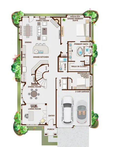 2D floor plan layout of this home in Grand Oaks, Celina, TX (Image 2). 2D floor plan layout of this home in Grand Oaks, Celina, TX (Image 2).