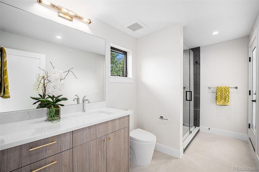 3/4 bath on the 3rd level