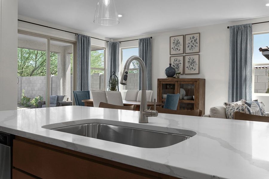 Island with undermount sink