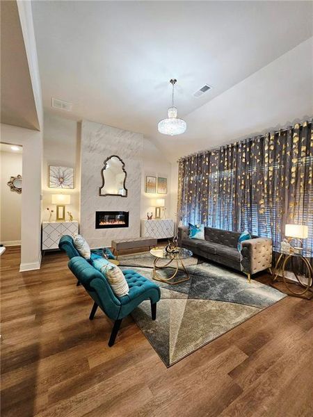 Furnished interior view inside a new home in , Homer (Image 7). Furnished interior view inside a new home in , Homer (Image 7).