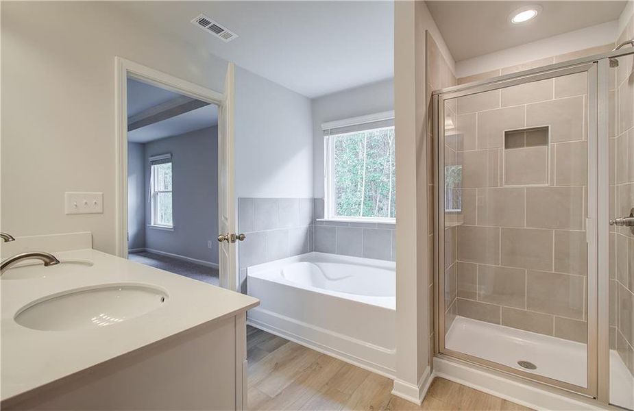 Furnished interior view inside a new home in Enclave at Evergreen, Fairburn (Image 9).