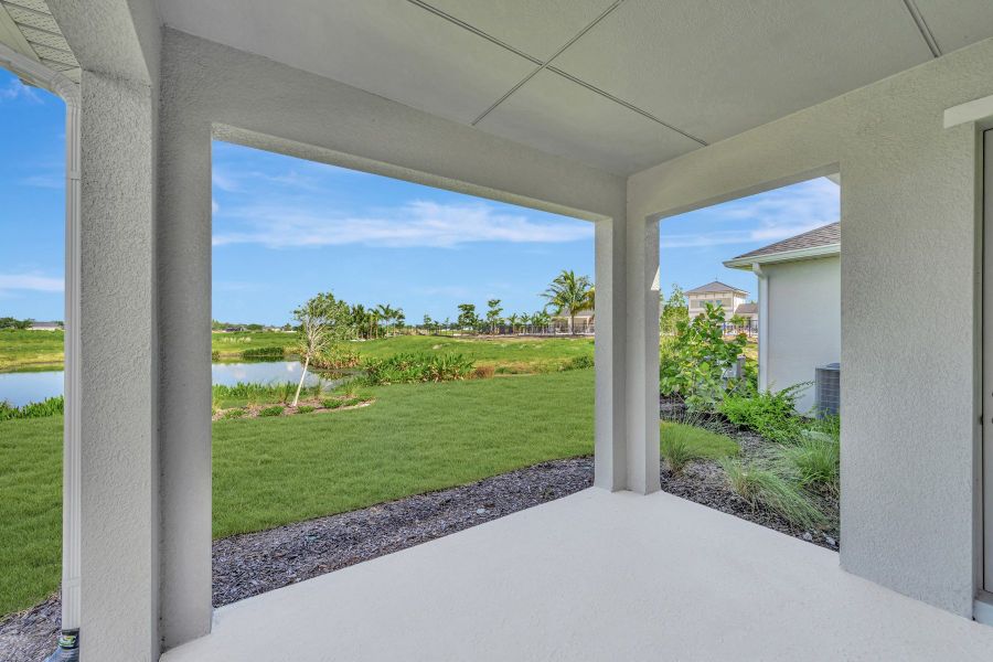 Exterior details and patio area of a home in Gracewater at Sarasota, Sarasota (Image 4). Exterior details and patio area of a home in Gracewater at Sarasota, Sarasota (Image 4).