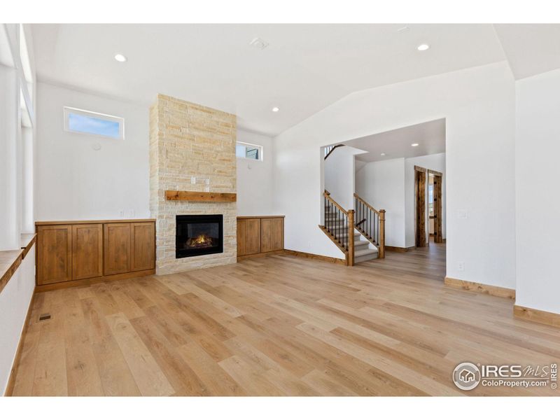 Large Great Room with Gas Fireplace