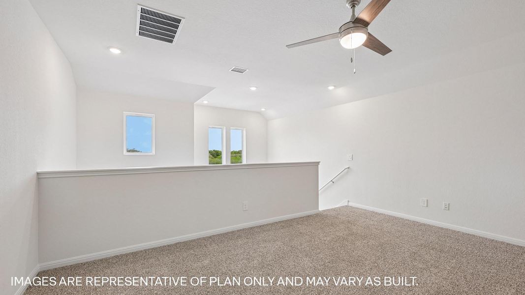 Representative unfurnished interior of a home built from the The Kemah by D.R. Horton in Revelry, Del Valle (Image 27).