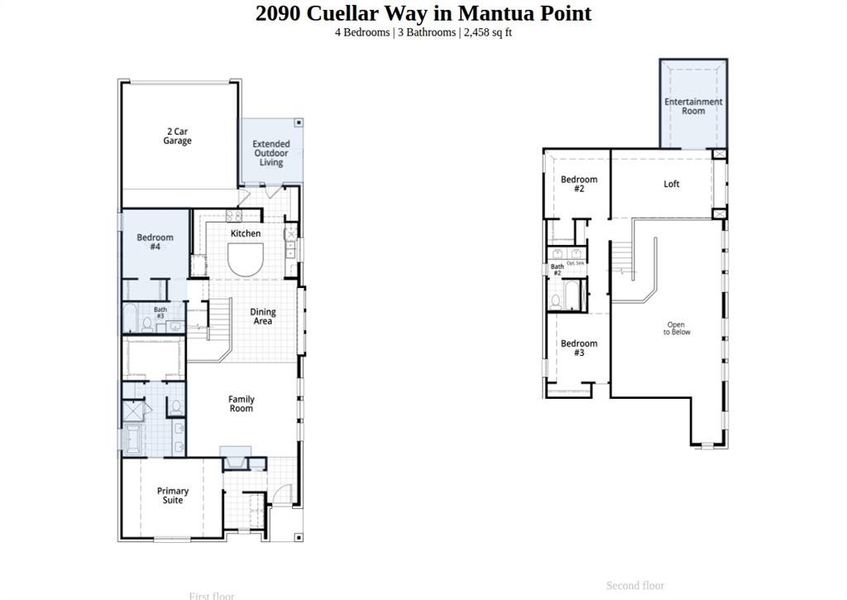 2D floor plan layout of this home in Mantua Point, Van Alstyne, TX (Image 4). 2D floor plan layout of this home in Mantua Point, Van Alstyne, TX (Image 4).