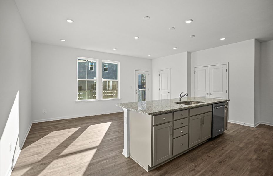 Large kitchen with an island