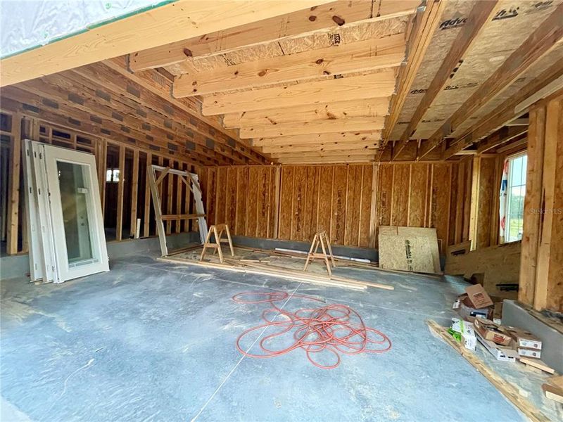 Interior of 2 car garage