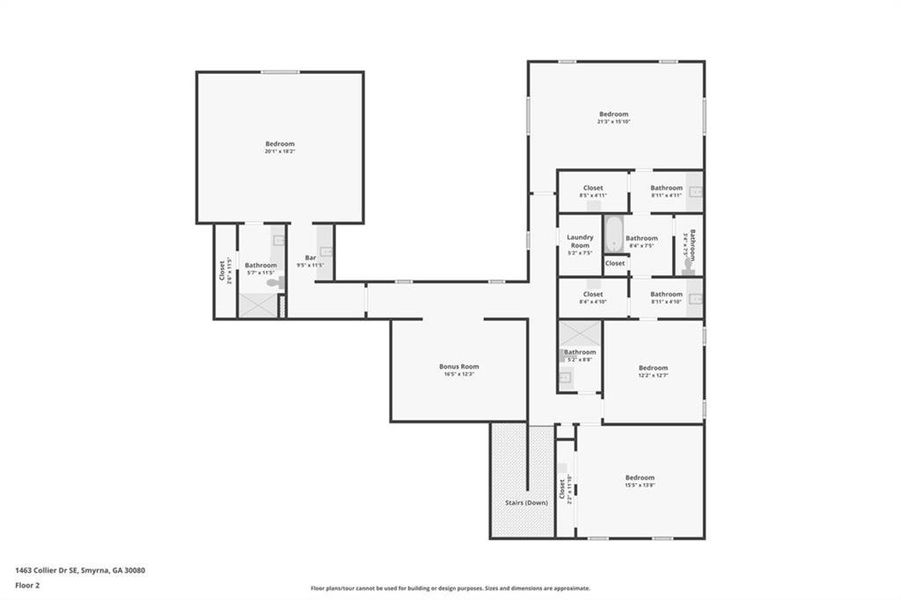 2D floor plan layout of this home in , Smyrna, GA (Image 6).