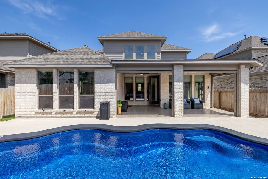 Exterior details and patio area of a home in Kallison Ranch, San Antonio (Image 26).