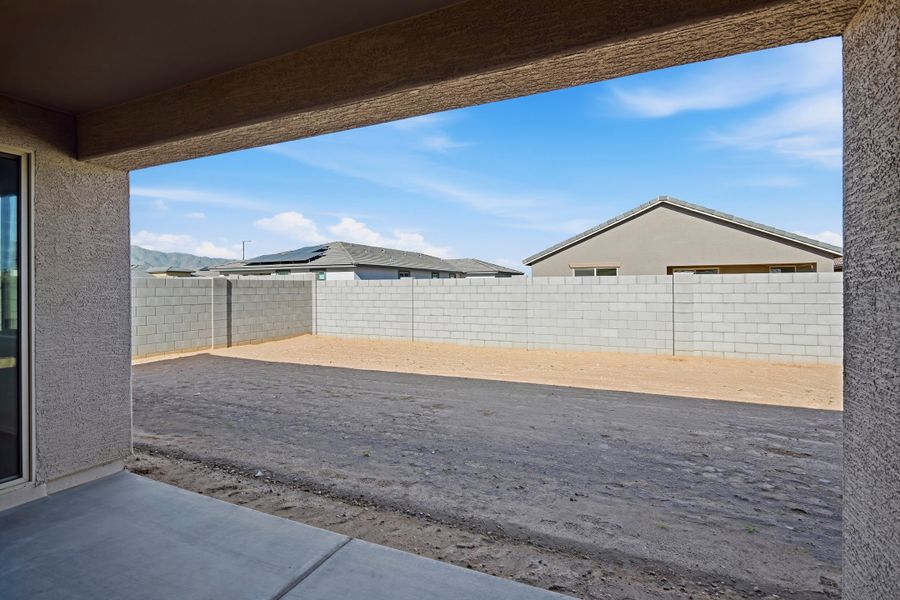 Exterior details and patio area of a home in Marbella at Windrose, Waddell (Image 3).