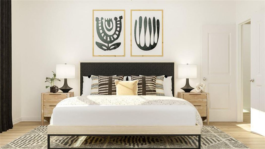 Bedroom featuring light hardwood / wood-style floors