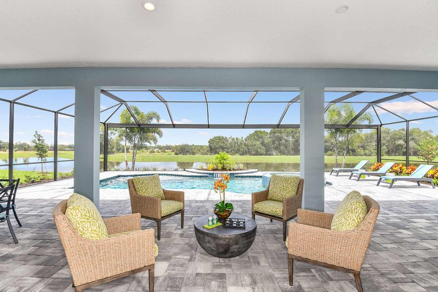 Exterior details and patio area of a home in Grand Palm, Venice (Image 3).