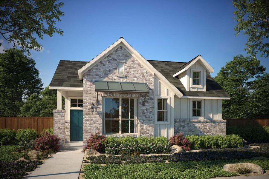 Front exterior of a new home in Sage Hollow, Kyle, TX, highlighting curb appeal (Image 1). Front exterior of a new home in Sage Hollow, Kyle, TX, highlighting curb appeal (Image 1).