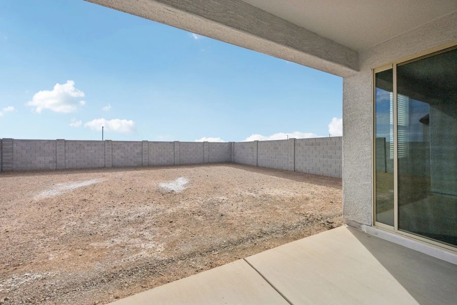 Covered patio to large backyard
