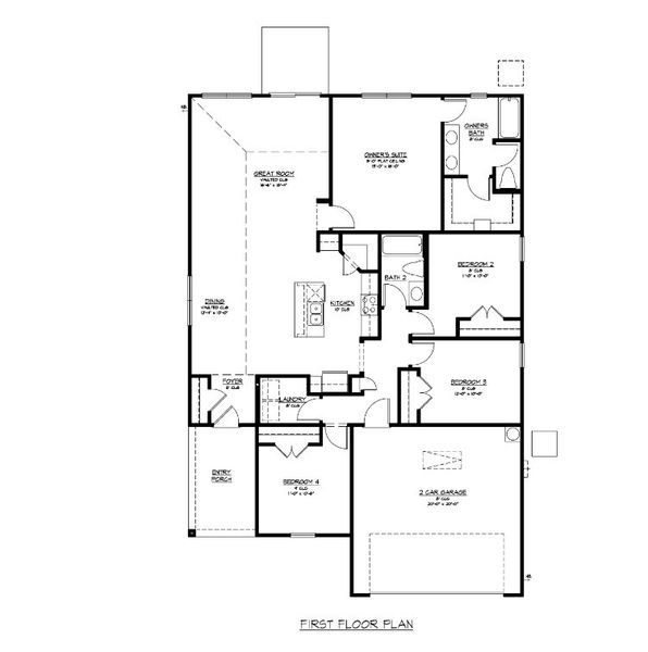 2D floor plan layout for the The Loblolly by Smith Family Homes in Heritage at New Riverside, Bluffton, SC (Image 3).