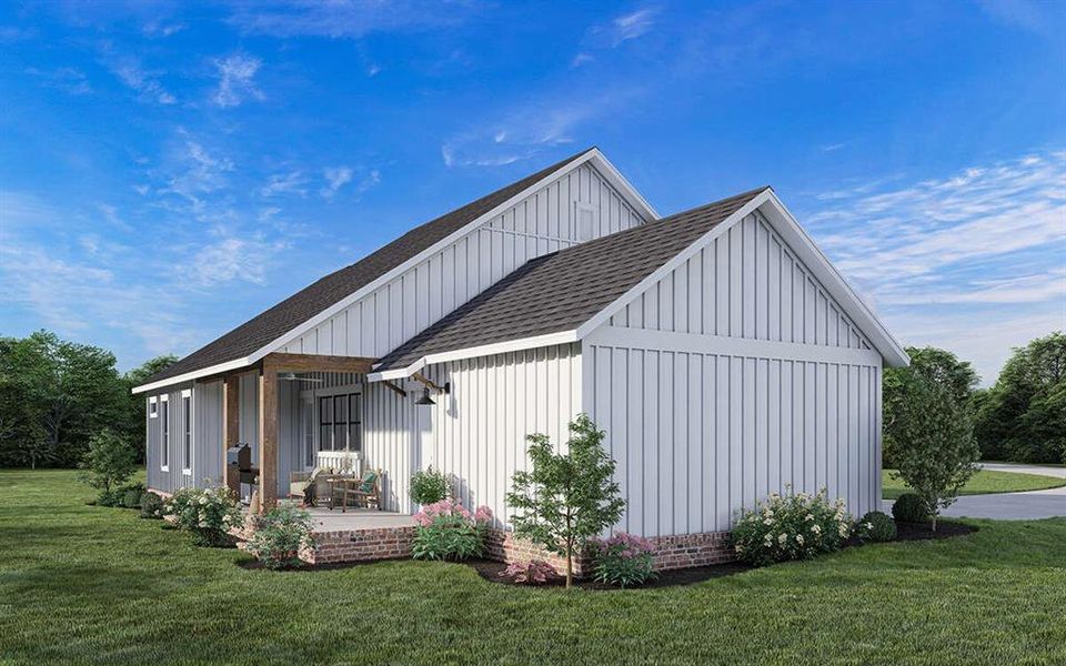 Front exterior of a new home in Parallel Pastures, Poolville, TX, highlighting curb appeal (Image 14).