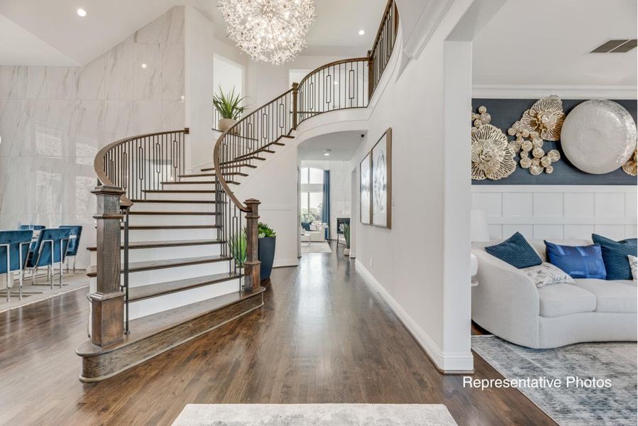 Furnished interior view inside a new home in Dominion of Pleasant Valley, Wylie (Image 4).