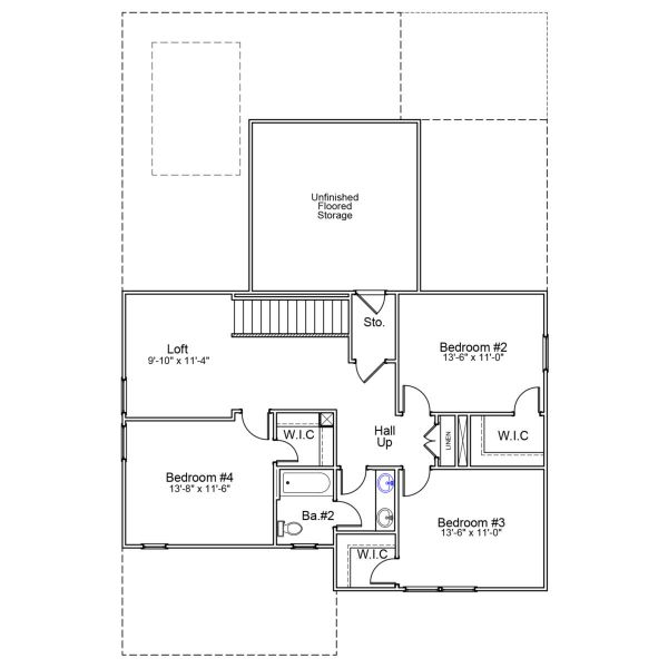 2D floor plan layout of this home in Cottages at Lake Emory, Inman, SC (Image 5).