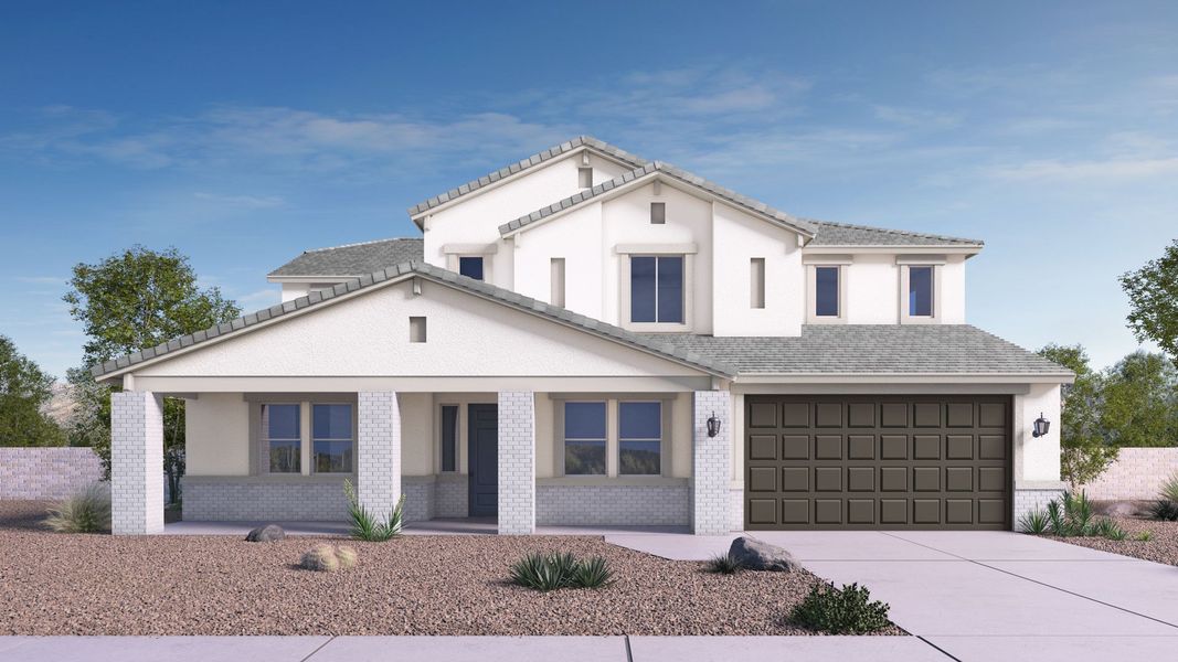 Representative exterior photo of a completed home built from the Aspen by D.R. Horton in The Ridge at Stone Butte, Phoenix, AZ (Image 2).