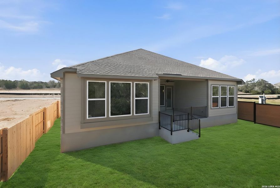 Exterior details and patio area of a home in Meyer Ranch, New Braunfels (Image 3).