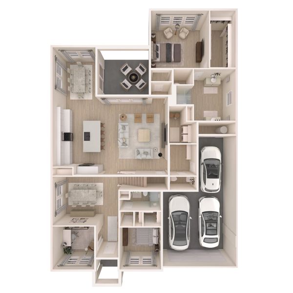 2D floor plan layout for the Mykonos by K. Hovnanian® Homes in Kreymer at the Park, Wylie, TX (Image 4).