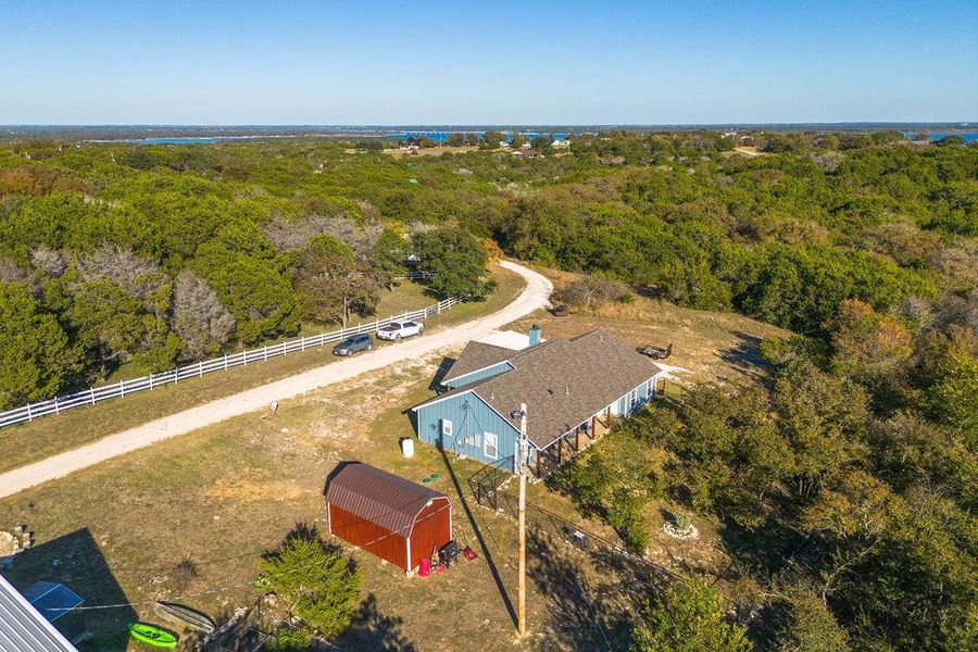 Aerial view of a forest