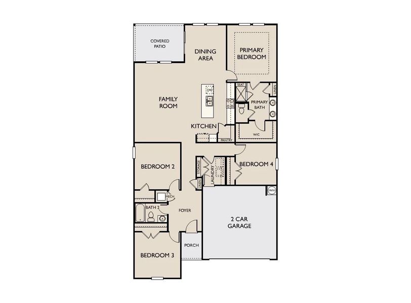2D floor plan layout of this home in Cedars at Cane Ridge | 55+ Community, Antioch, TN (Image 5).