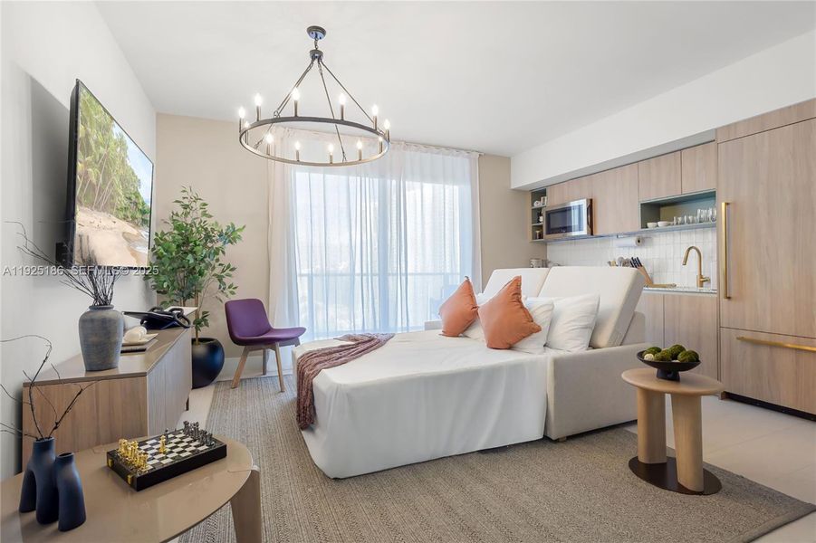 Furnished interior view inside a new home in Gale Hotel & Residences Miami (former Natiivo), Miami (Image 15).