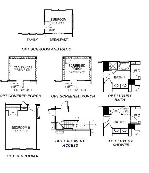 2D floor plan layout of this home in Adams Glen, Mauldin, SC (Image 6).