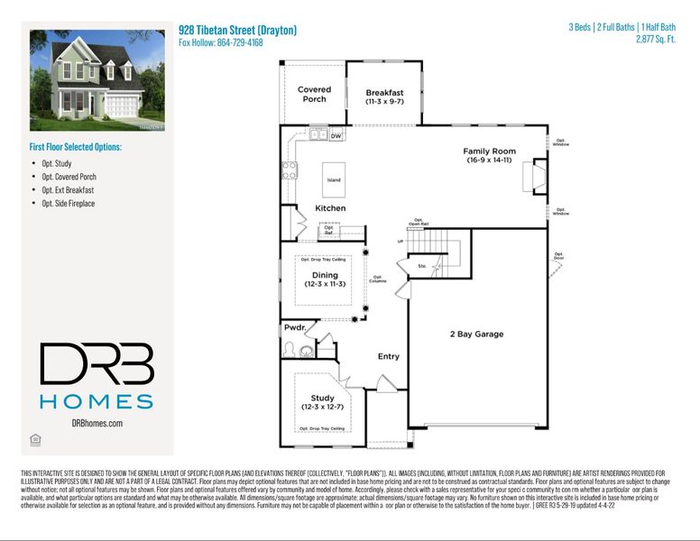 2D floor plan layout of this home in Fox Hollow, Spartanburg, SC (Image 3).