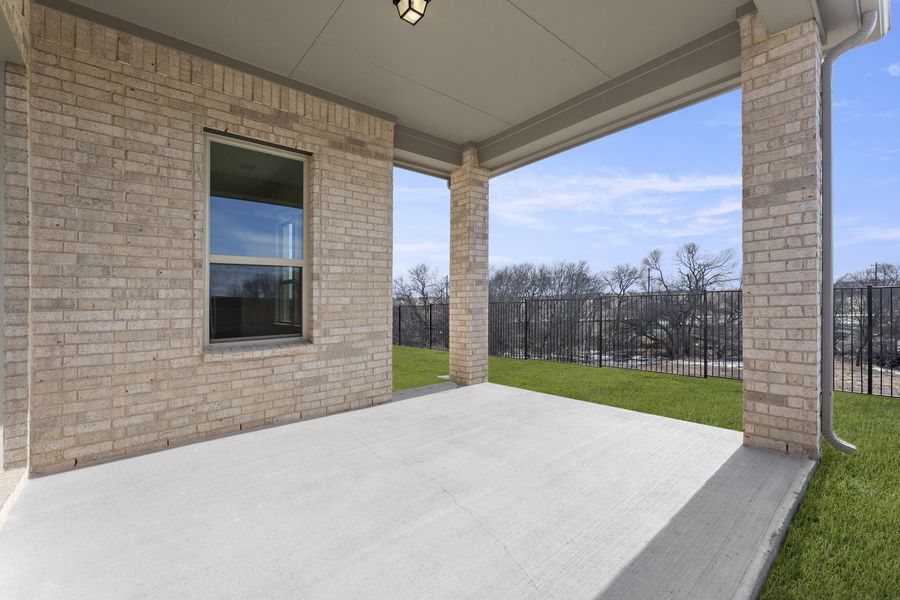 Exterior details and patio area of a home in Brookshire at Legacy Hills, Celina (Image 3). Exterior details and patio area of a home in Brookshire at Legacy Hills, Celina (Image 3).